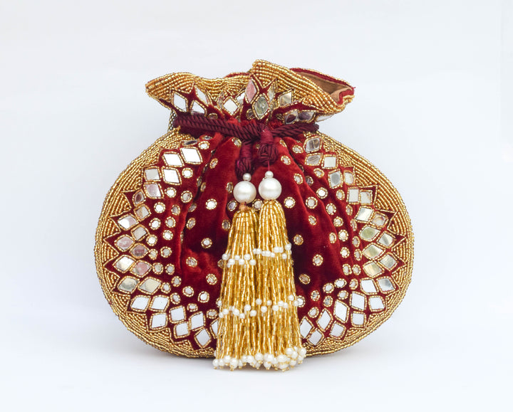 Satara Potli – Red & Gold