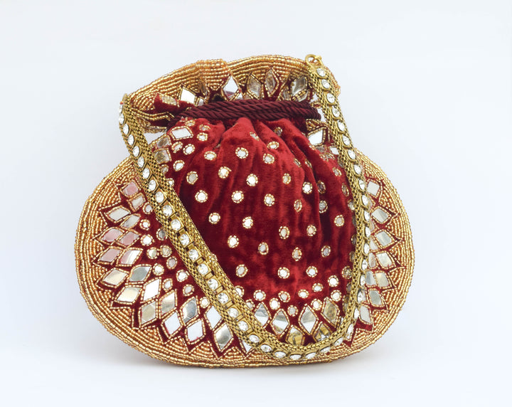 Satara Potli – Red & Gold