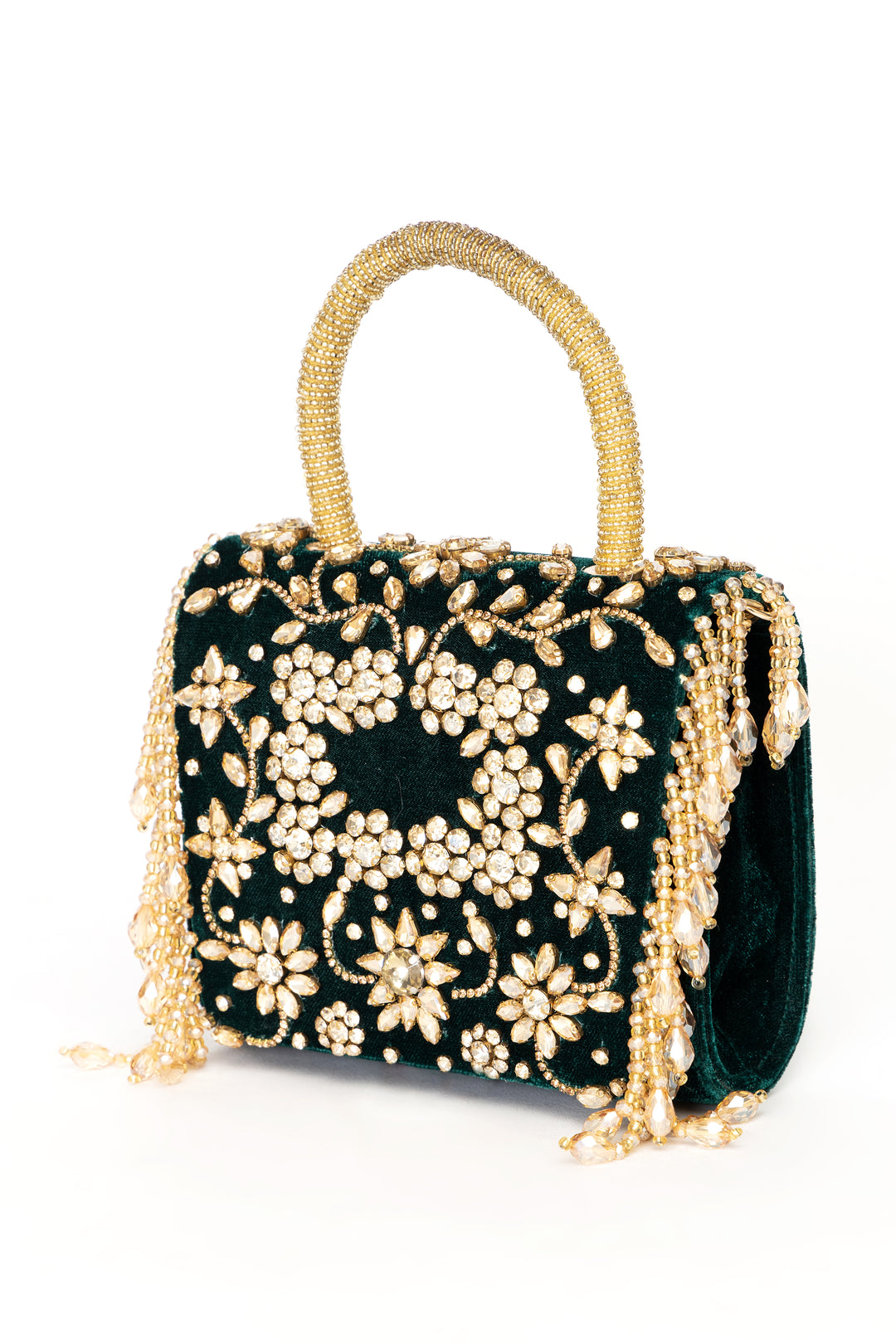 Minali Clutch-Emerald green
