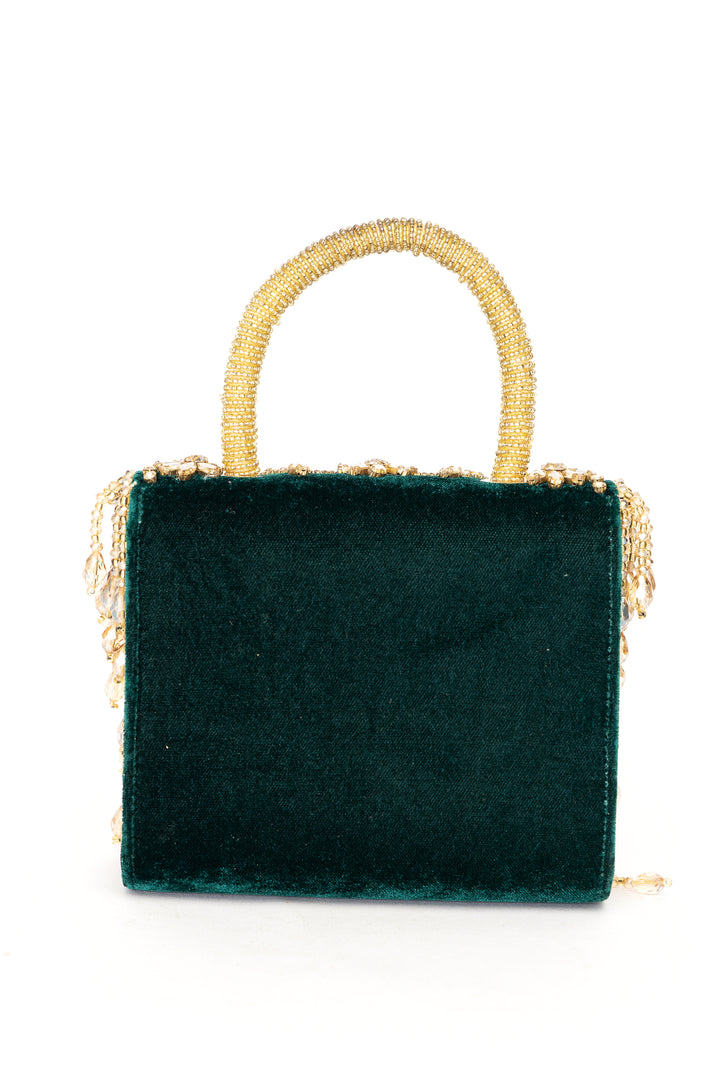 Minali Clutch-Emerald green