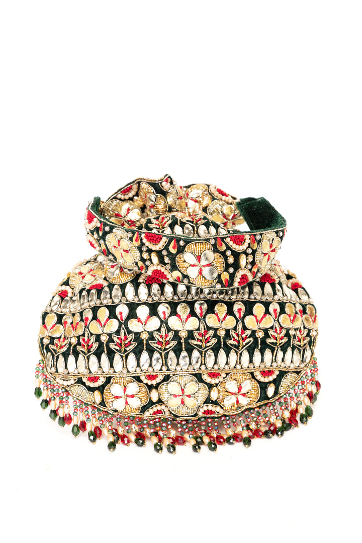 Ravya Potli –Bottle Green (Pre order)
