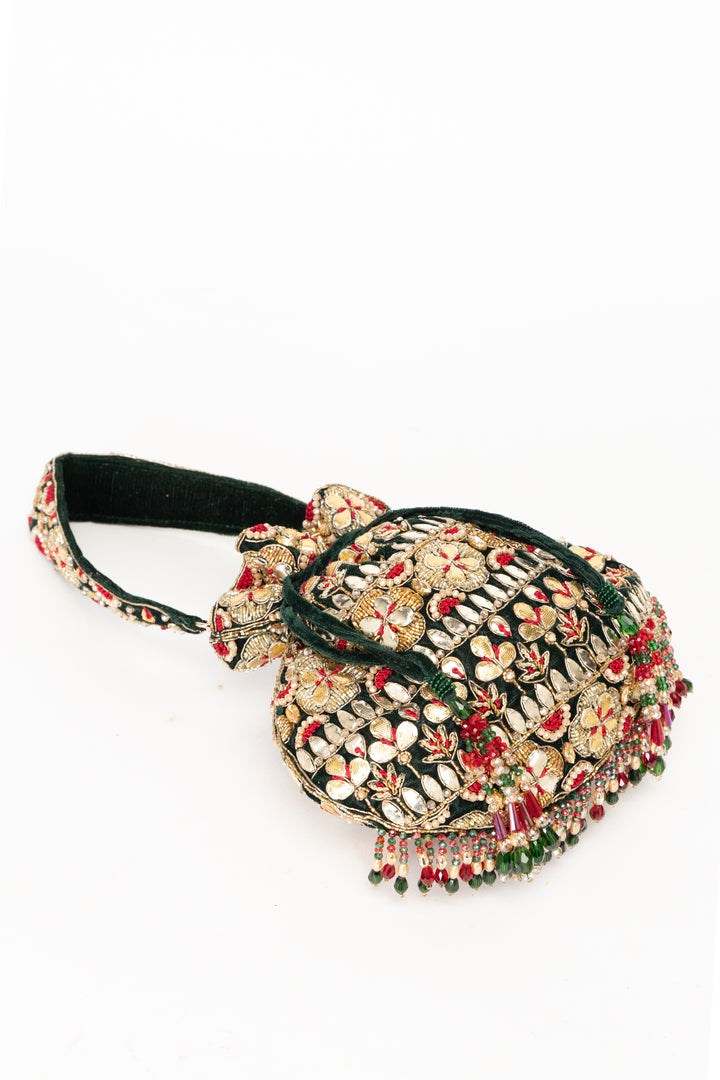 Ravya Potli –Bottle Green (Pre order)