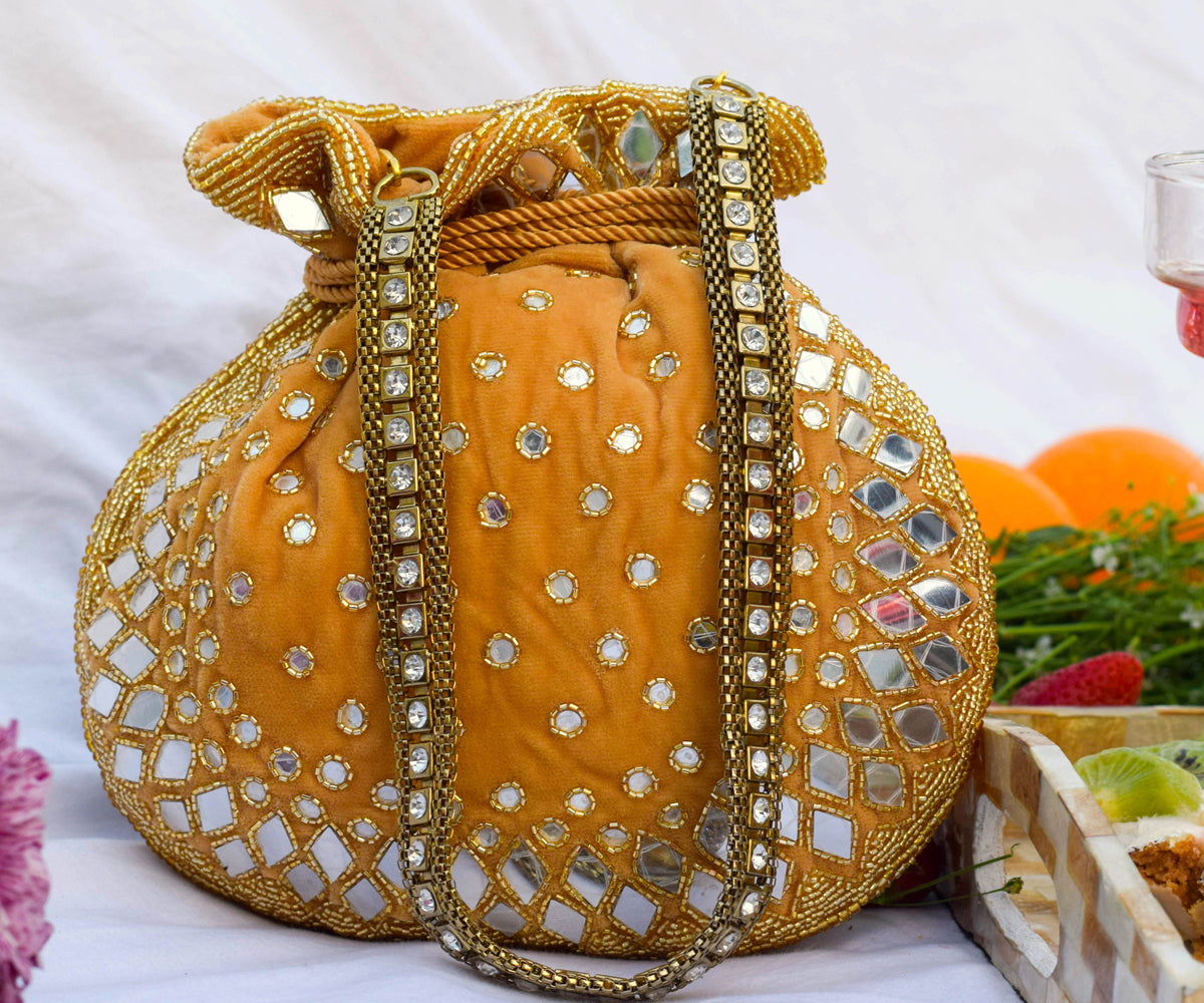 Bag Potli Designer Satin Women Purse Ethnic Indian Embroidered Purse | eBay