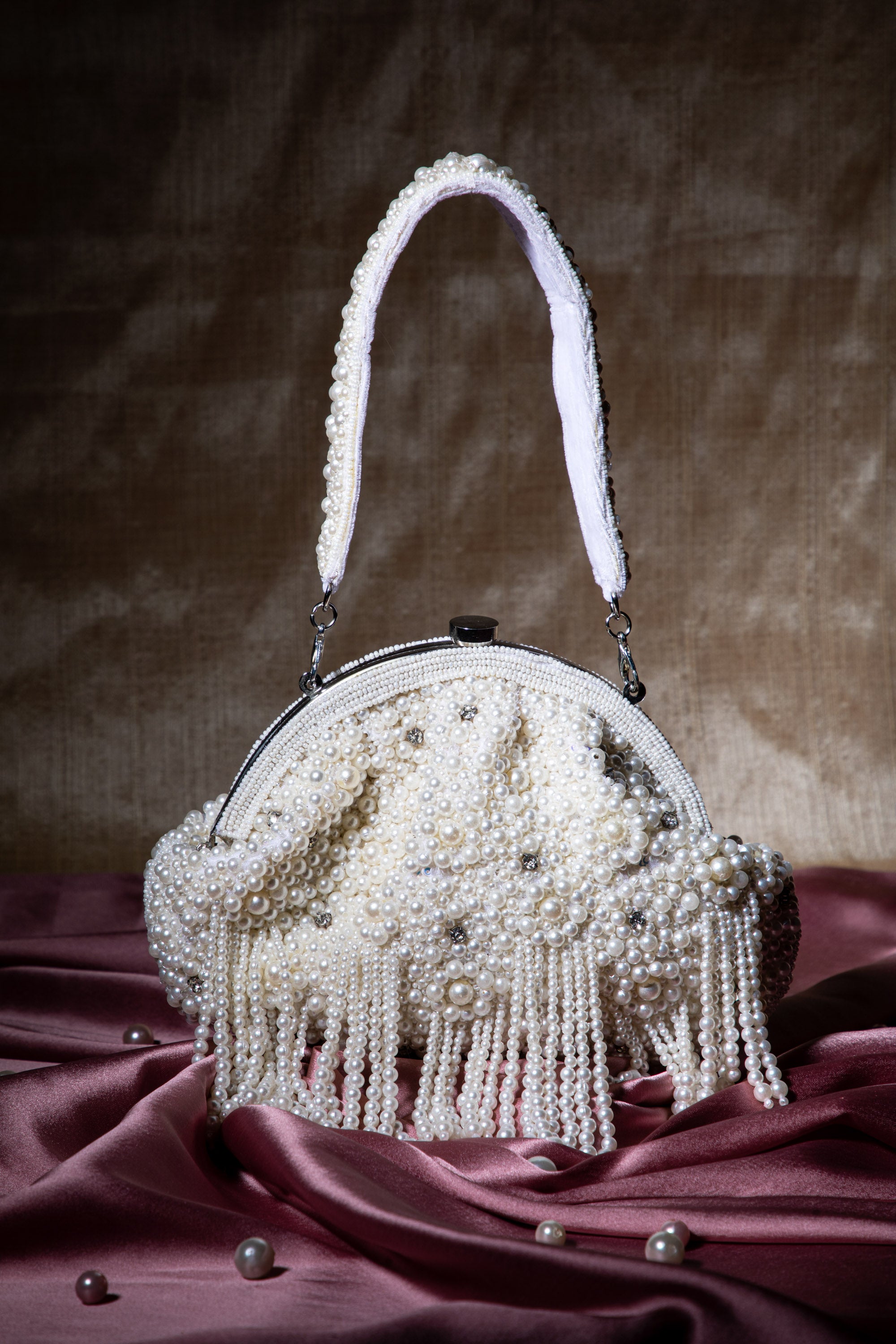 MICRO CLOUD | Silver Crystal Mini Bag with Fringe | Winter 2022 collection  | JIMMY CHOO